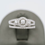 Moissanite Halo Bridal Set Ring