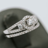 Moissanite Halo Bridal Set Ring
