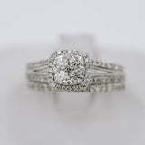 Diamond Bridal Set with Halo Ring