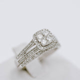 Diamond Bridal Set with Halo Ring