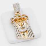 Jesus Pendant with Round Diamonds