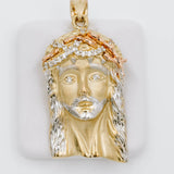 Jesus Pendant with White and Rose Accents