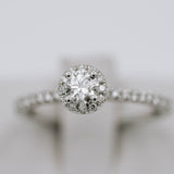Round Solitaire Ring with Halo